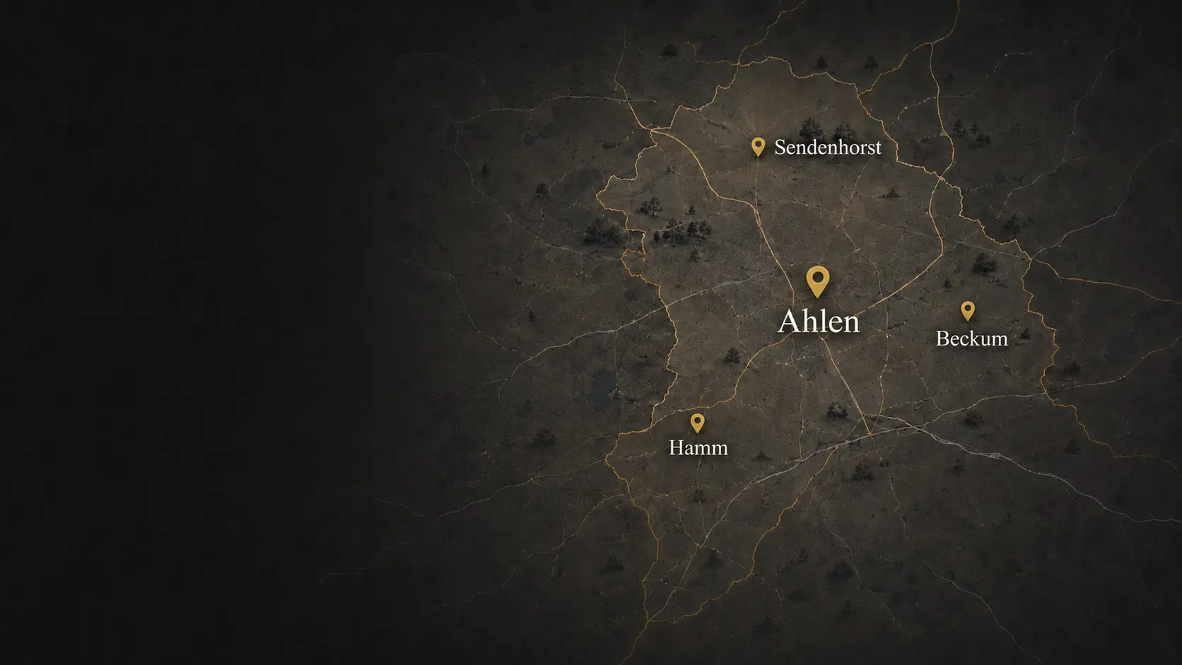 Stilisierte Karte der Region rund um Ahlen
