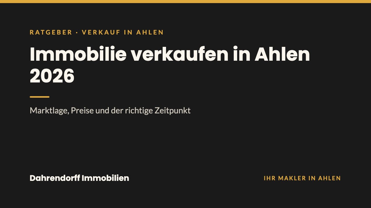 Dahrendorff Immobilien Ratgeber-Cover: Immobilie verkaufen in Ahlen 2026